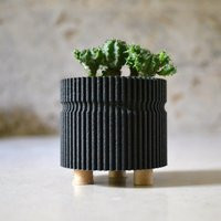 Black Wood ""Slatted"" Japanese Style Planter | Etsy (US)