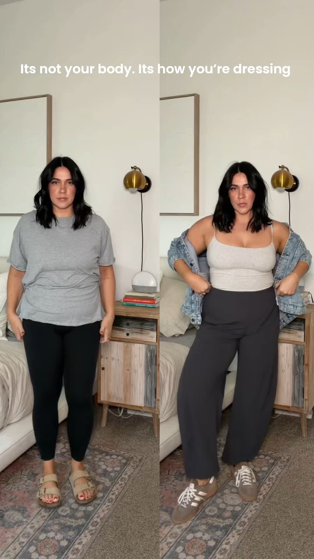 Dressing for my boxy body & elevating my millennial style. Leggings vs barrel. Size 10/L (tank size M). 