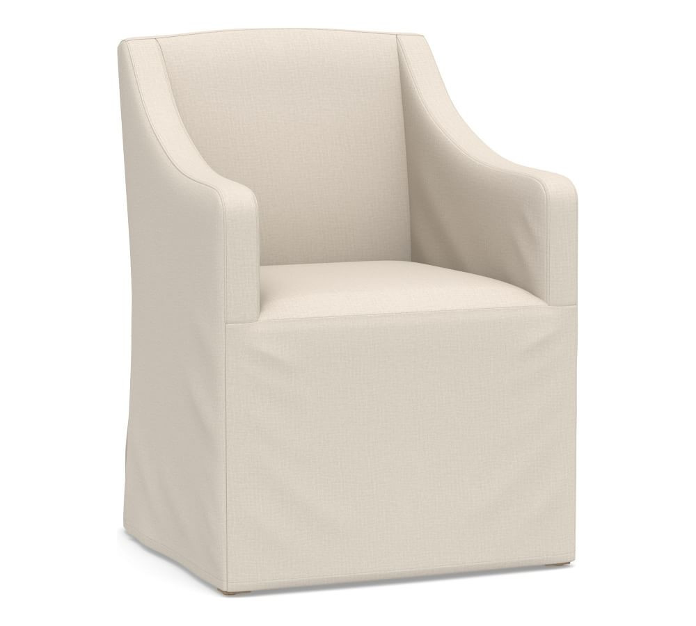 Classic Slope Slipcovered Dining Armchair | Pottery Barn (US)