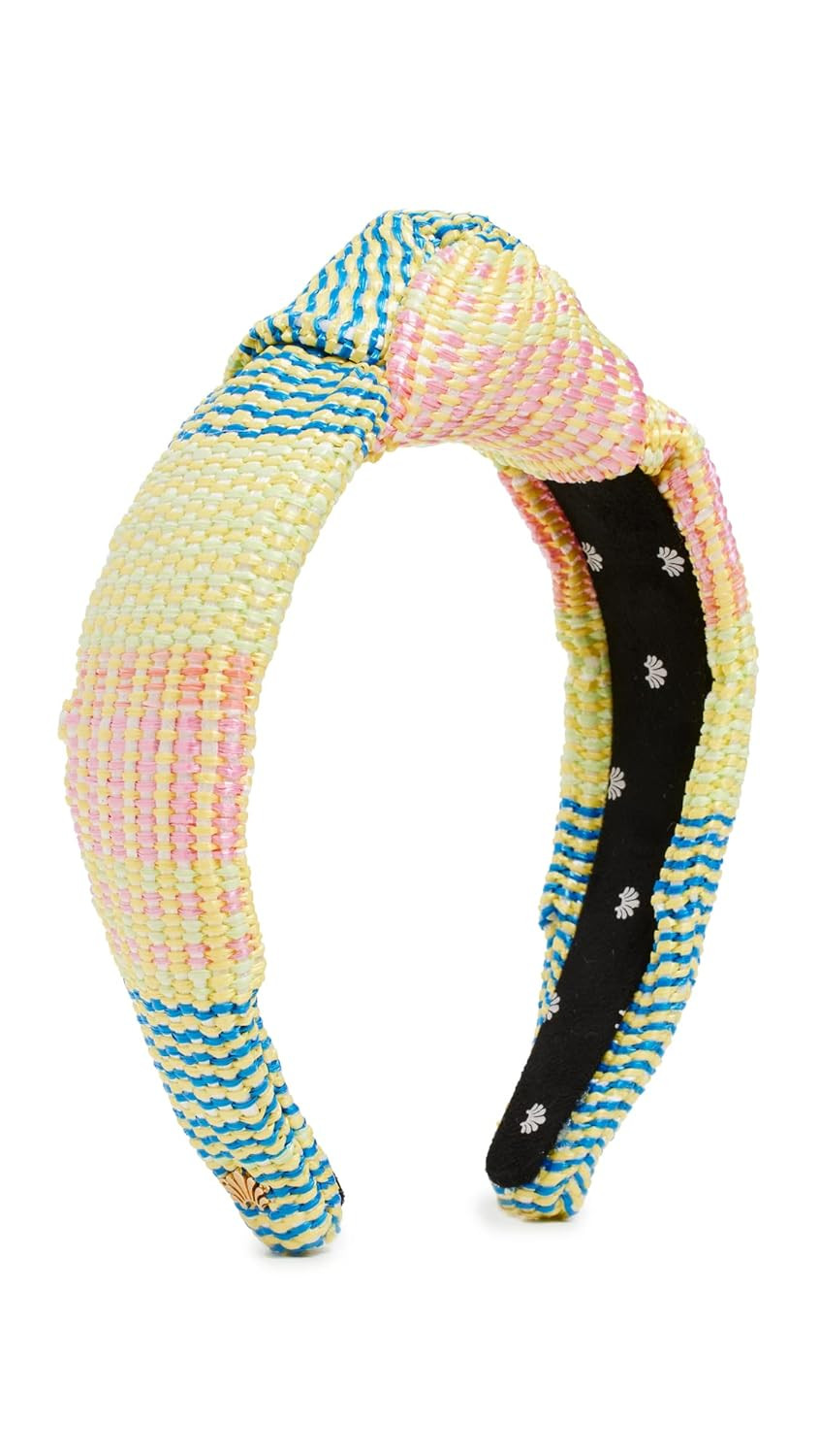 Lele Sadoughi Women's Mixed Raffia Knotted Headband, Taffy Rainbow, One Size | Amazon (US)