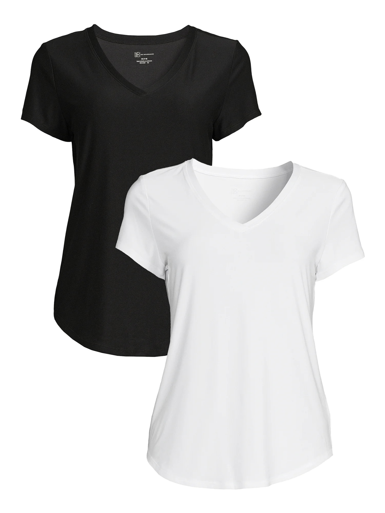 No Boundaries Juniors Brushed V-Neck T-Shirt, 2 Pack | Walmart (US)