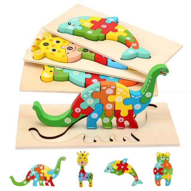 KMTJT Wooden Puzzles Toys for Toddlers 1-3 Year Old, Kids Montessori Toys Learning Educational Wo... | Walmart (US)