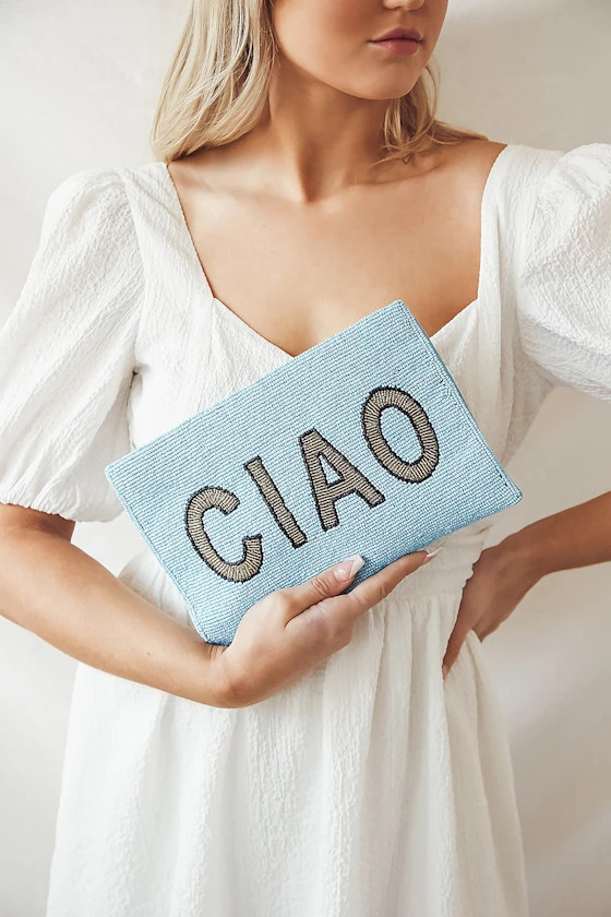 Ciao For Now Blue Multi Beaded Clutch | Lulus (US)