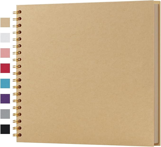potricher 10 x 10 Inch DIY Scrapbook Photo Album 40 Pages, Yellow | Amazon (US)