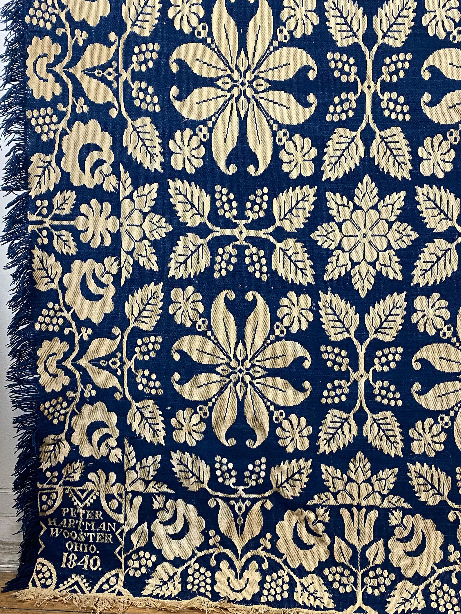 Vintage Blanket, Antique Coverlet, 1840s Jacquard Blanket, Antique Tapestry, Peter Hartman Coverl... | Etsy (US)