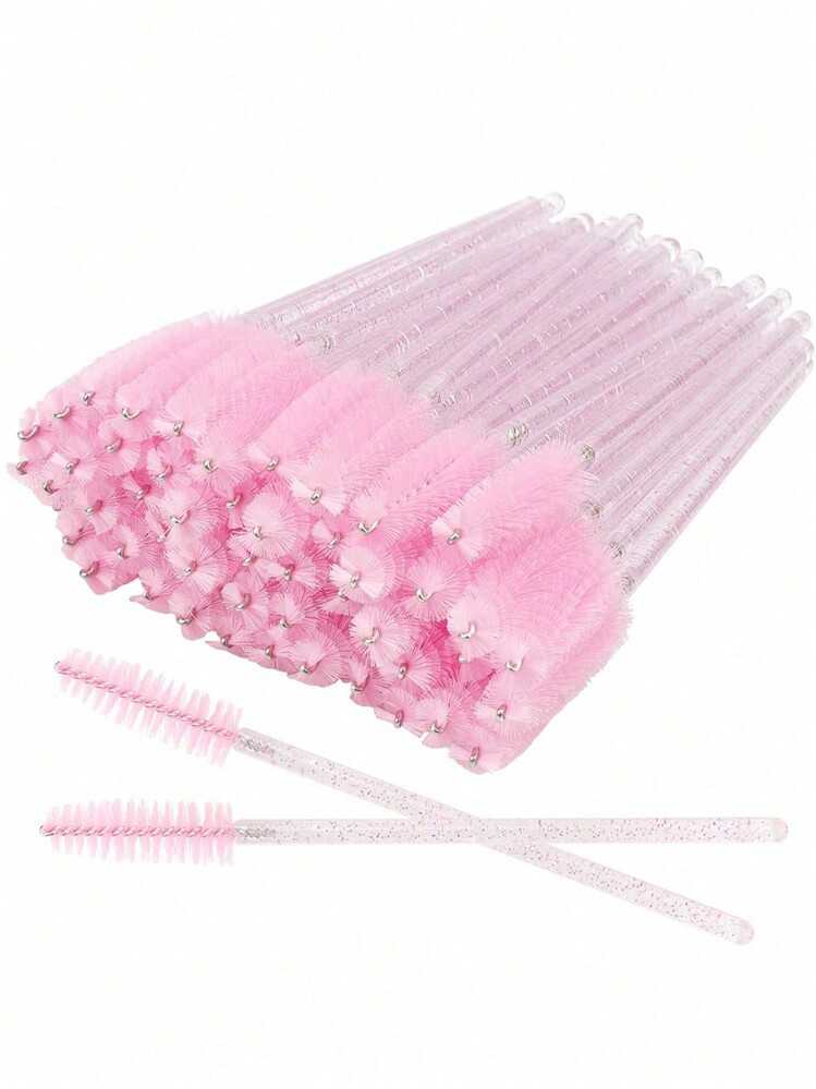 500/50 Pcs  Pink Disposable Mascara Wands Bulk Mascara Eyelash Brush Spoolies Makeup Applicator E... | SHEIN