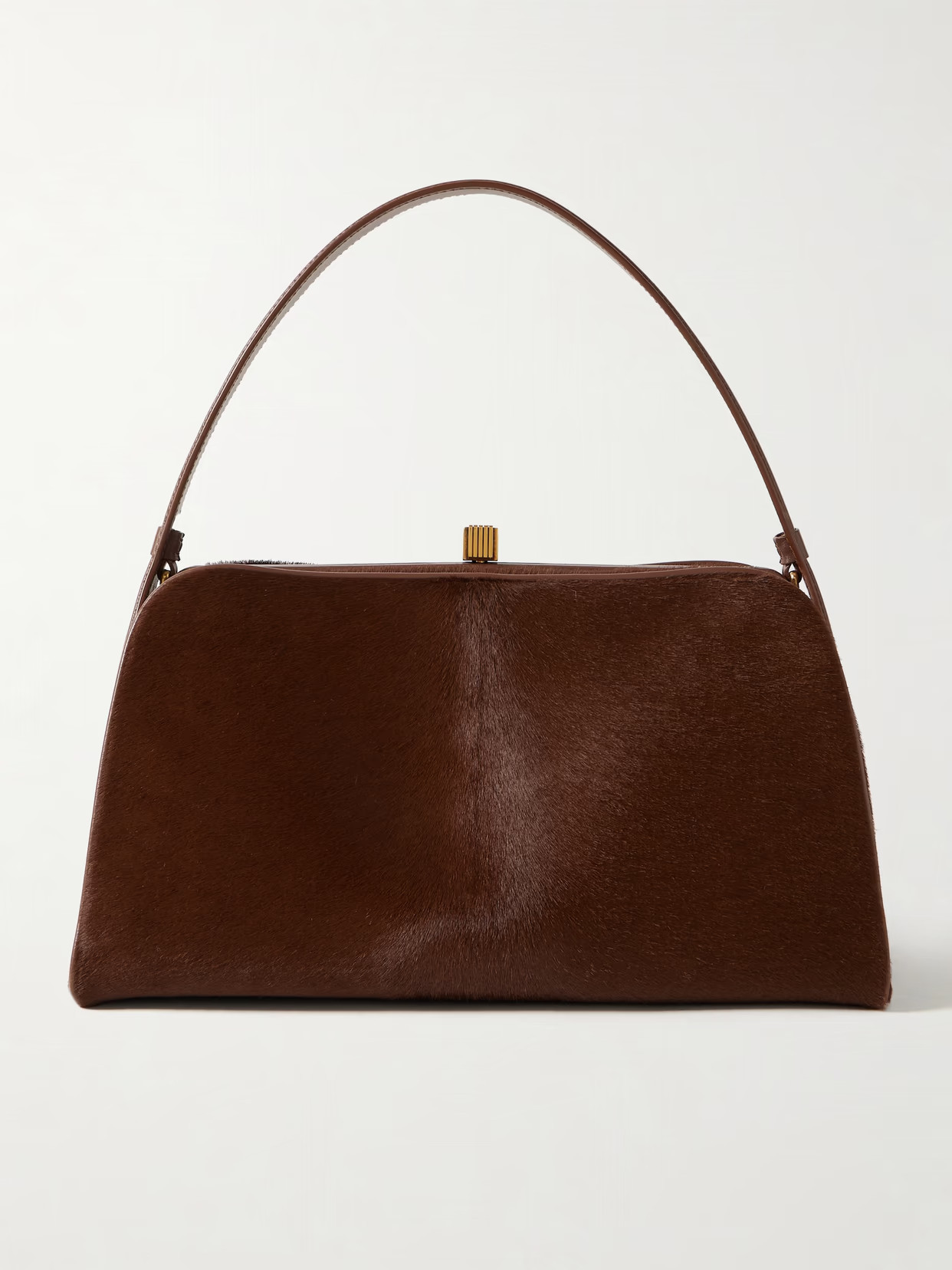 KHAITE - Cate Leather-trimmed Calf Hair Tote - Red | NET-A-PORTER (US)