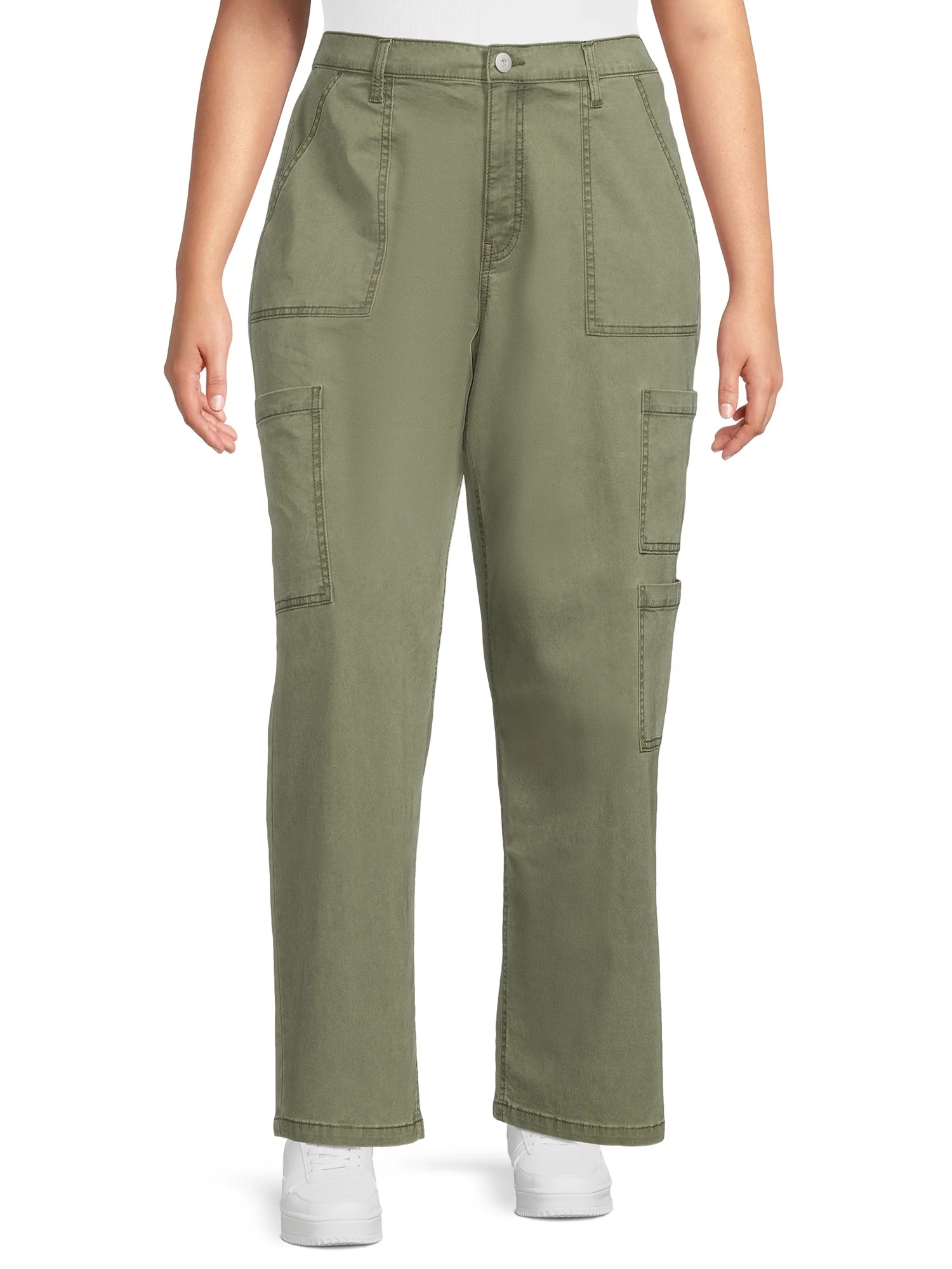 No Boundaries Juniors Plus Size Wide Leg Cargo Pants | Walmart (US)