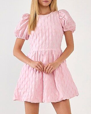 English Factory Textured Balloon Mini Dress | Express