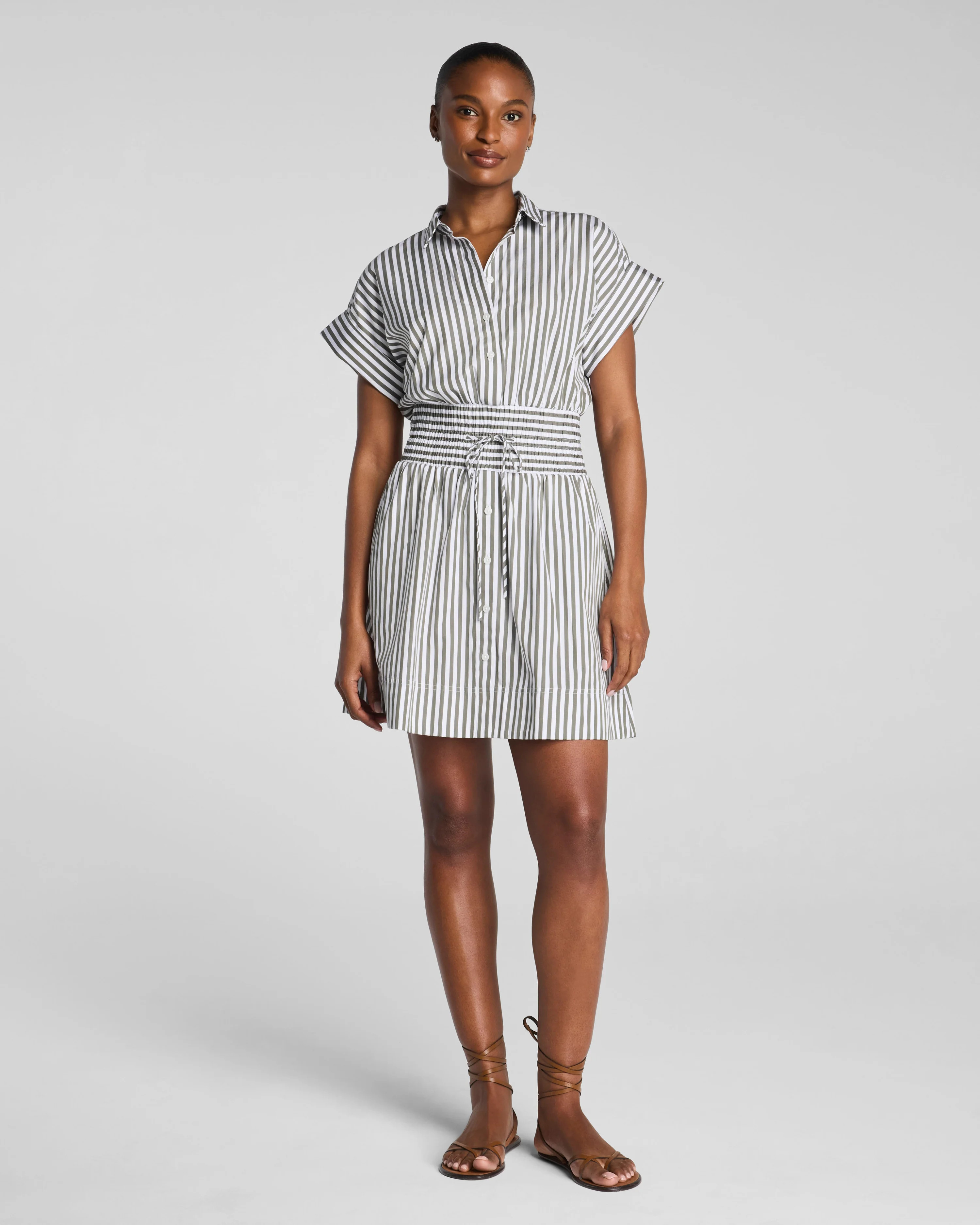 SPANX® Poplin Smocked Mini Shirt Dress | Supima® Cotton | Spanx