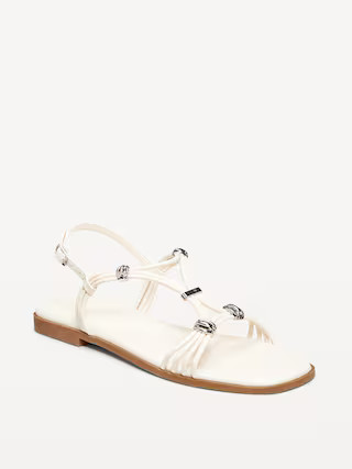 Faux-Leather Strappy Hardware Sandals | Old Navy (US)