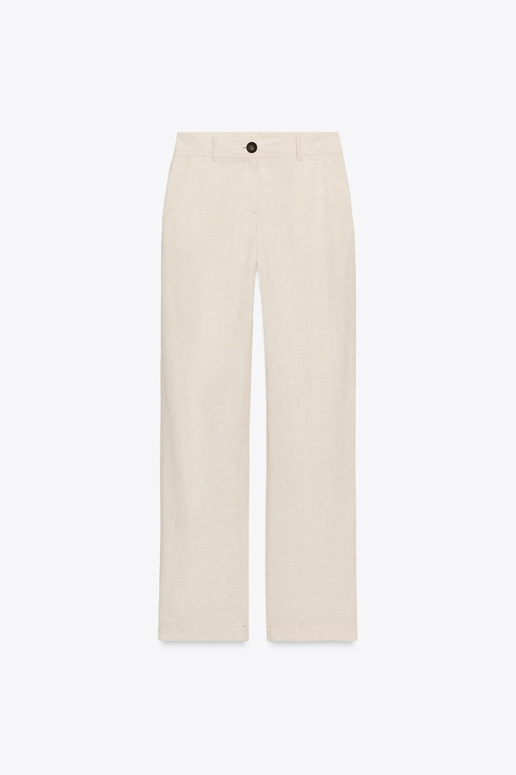 STRAIGHT LEG LINEN PANTS | Zara US