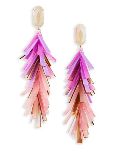 Justyne Gold Statement Earrings in Blush Mix Mother of Pearl | Kendra Scott