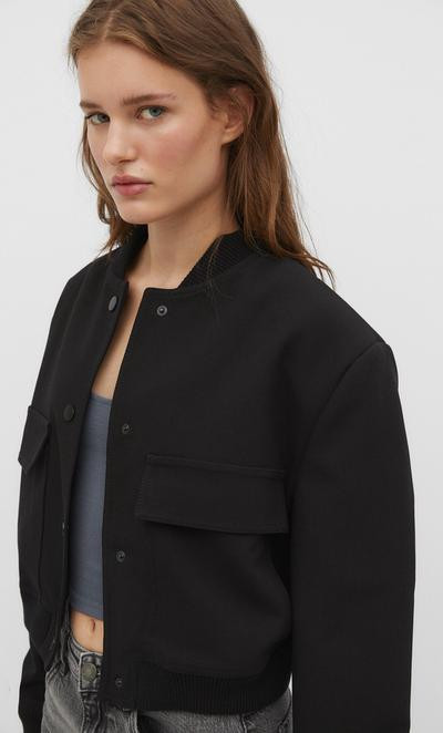 Blouson bomber maxi poches - Mode femme | Stradivarius France | Stradivarius (FR)