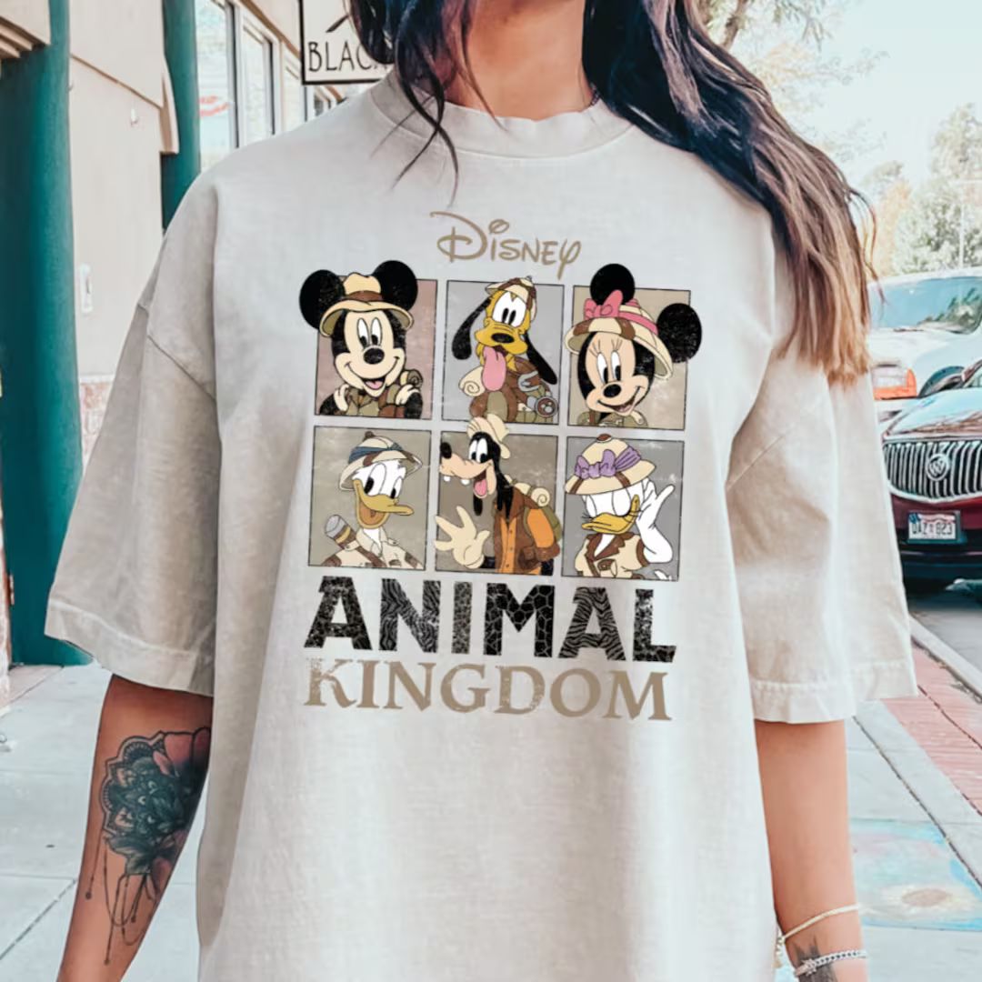 Comfort Colors® Retro Disney Animal Kingdom Mickey and Friends Comfort Color Shirt, Disney Micke... | Etsy (US)