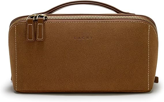 EACHY Travel Makeup Bag,Large Capacity Cosmetic Bags for Women,Waterproof Portable Pouch Open Fla... | Amazon (US)