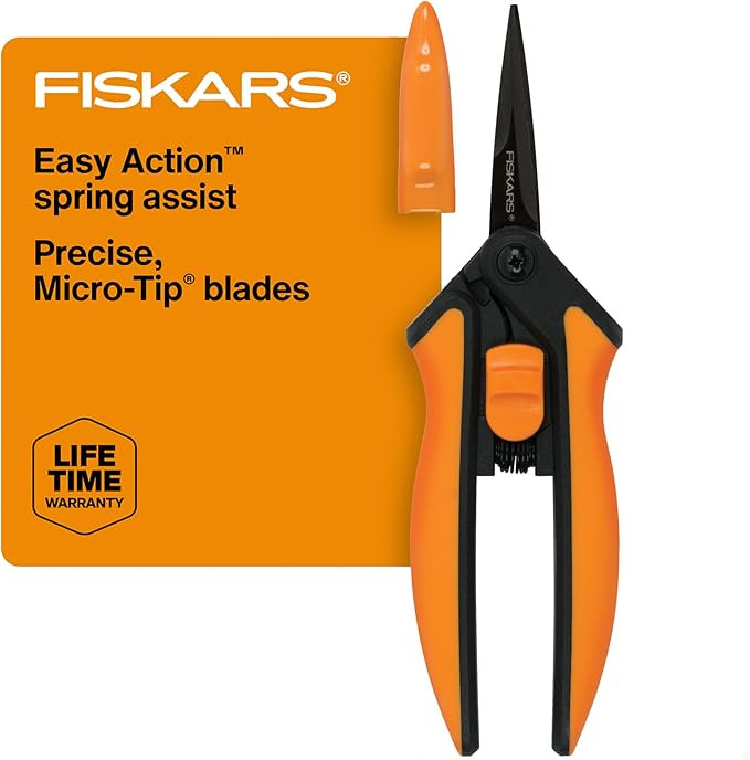 Fiskars Micro-Tip Rose Pruning Shears, 6" Garden Shears Non-Stick Coated Stainless Steel Blade, G... | Amazon (US)