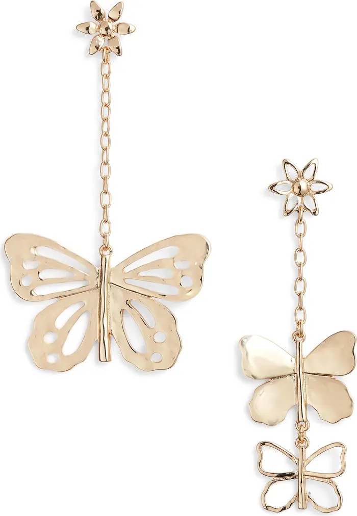 Cristina Martinez Mismatched Butterfly Drop Earrings | Nordstrom