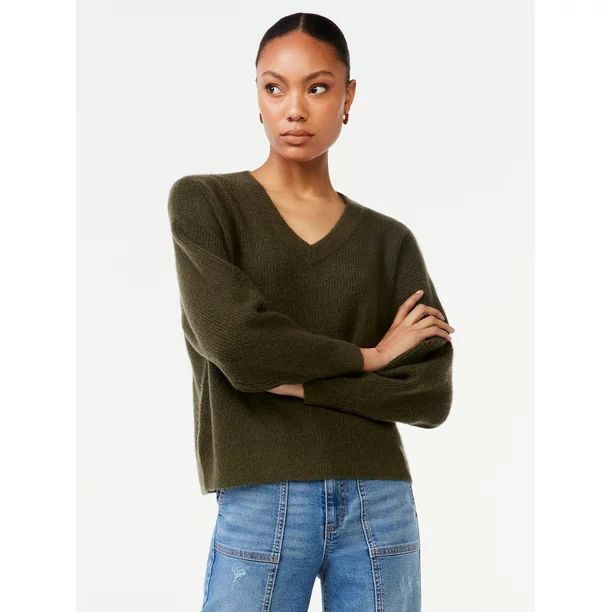Scoop Women's V-Neck Sweater | Walmart (US)