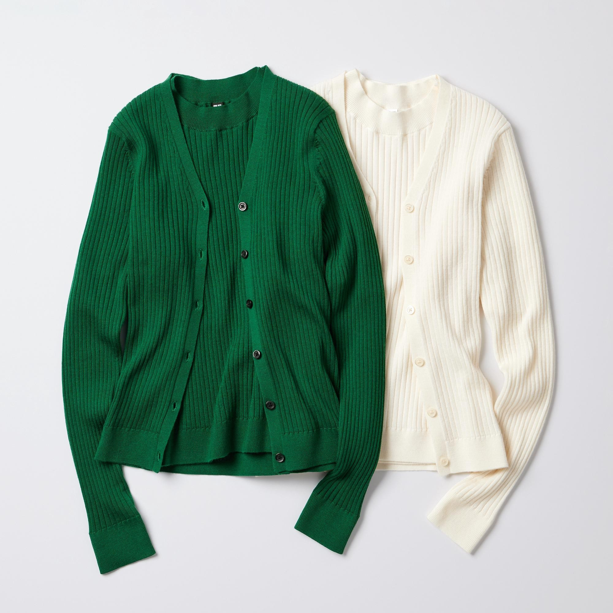 Extra Fine Merino Ribbed Short Long-Sleeve Cardigan | UNIQLO US | UNIQLO (US)