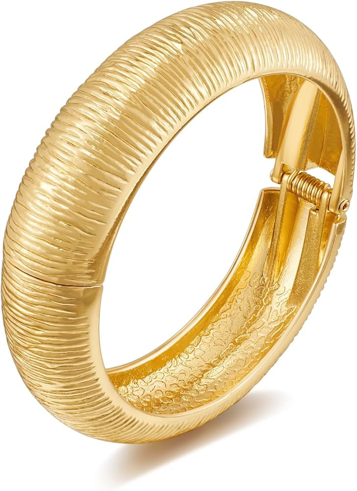 LILIE&WHITE Damen Armreif – Goldener Manschetten-Armreif, Offenes & Klobiges Design, Poliertes ... | Amazon (DE)