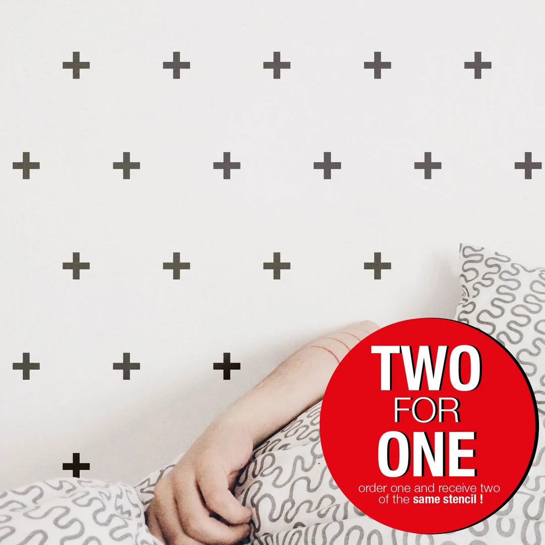 Plus Pattern Stencil, LARGE WALL STENCIL, Nursery Wall Stencil, Kids Room Wall Stencils for Paint... | Etsy (US)