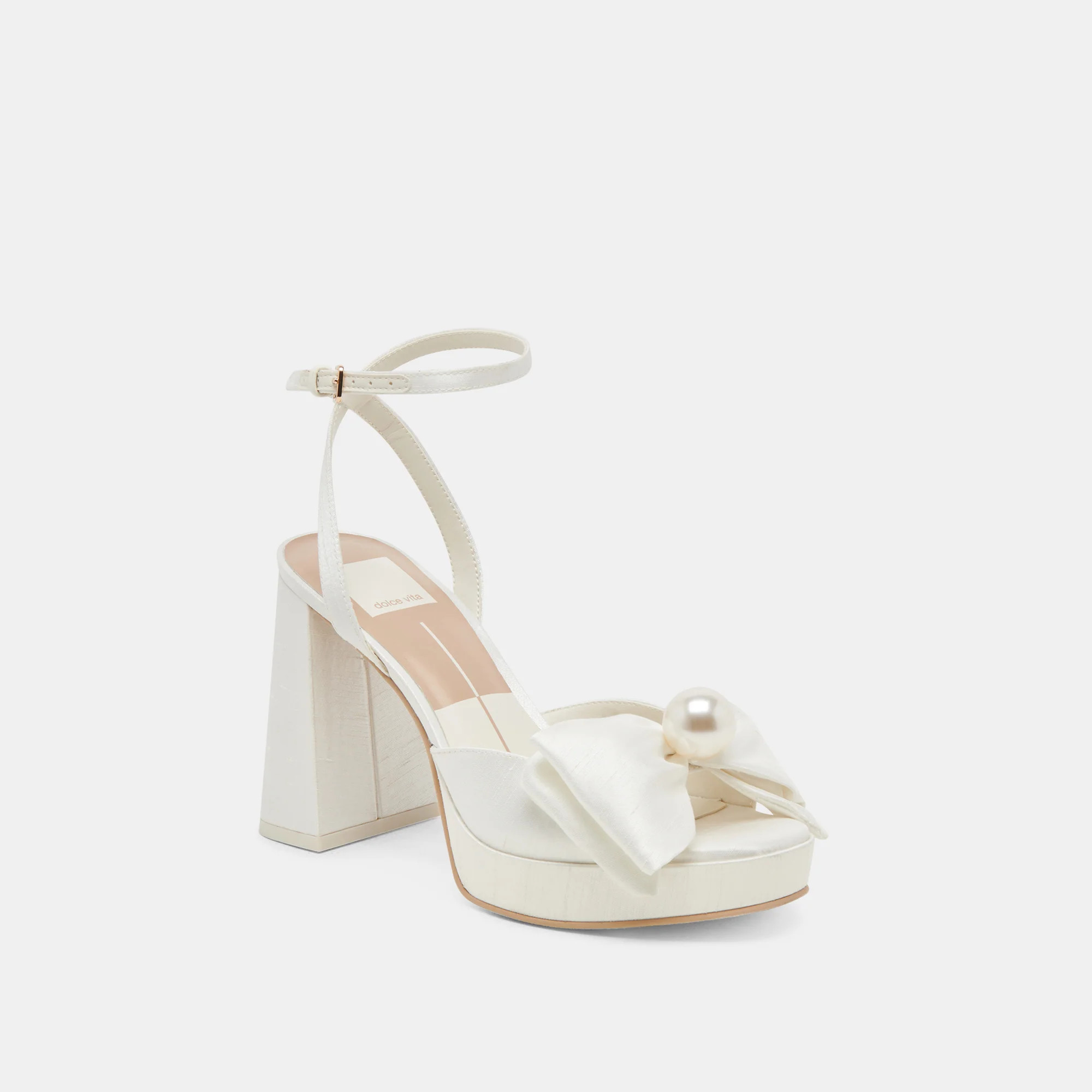 PATTON HEELS IVORY SATIN | DolceVita.com
