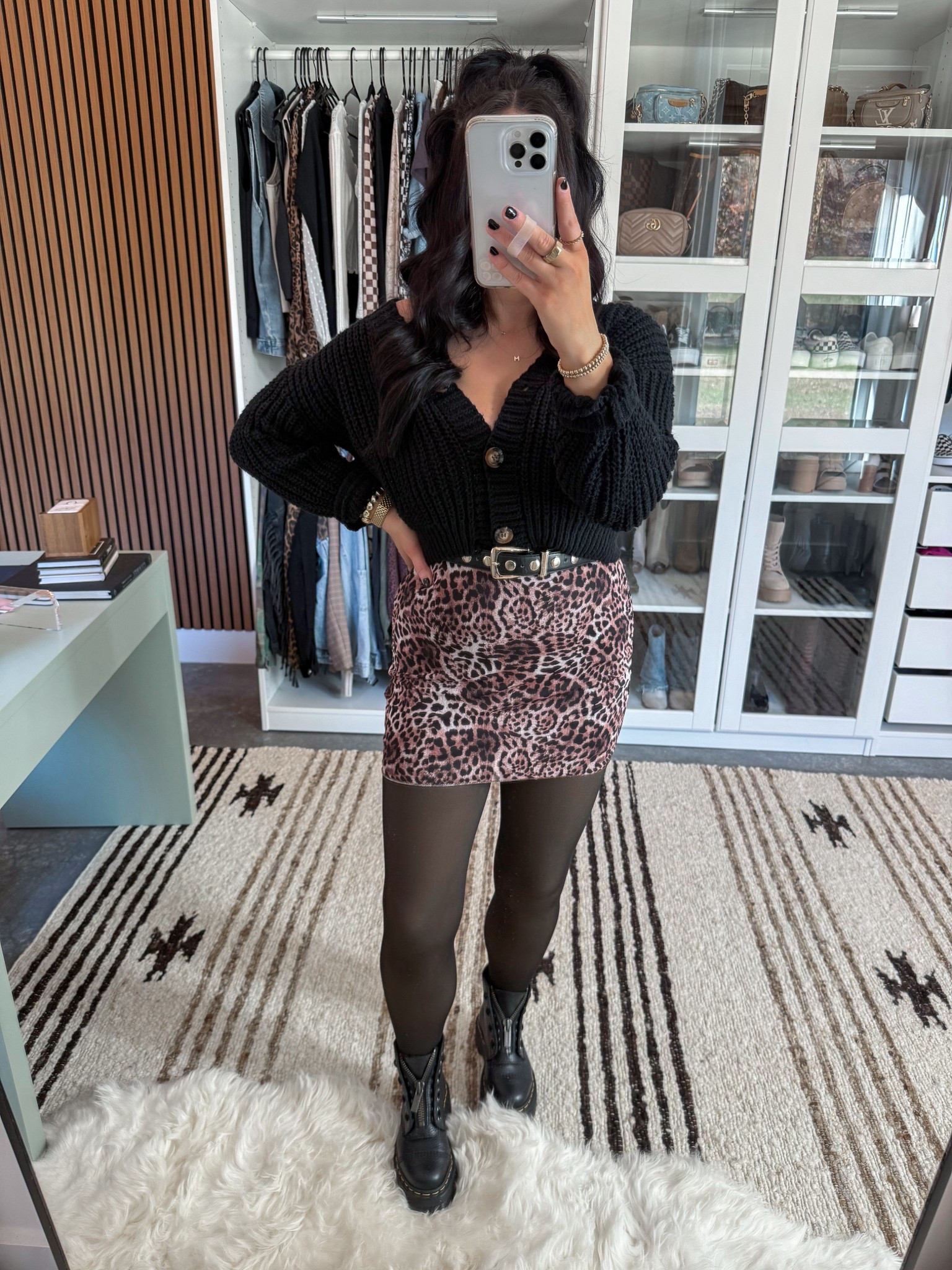 Winter Date Night Outfit Idea 🐆

Sweater - small
Bandeau - medium
Skirt - small
Tights - small/medium (thin fleece option)
Belt - 27-31

Love this chic look for a winter date night! I paired this black knit sweater (it is a semi-cropped length!) with this leopard print mini skirt (love this so much!) Added a black and gold studded belt, my must have fleece lined tights & finished the look with my platform doc martens! 👏🏼



#LTKFindsUnder50 #LTKFindsUnder100 #LTKootd