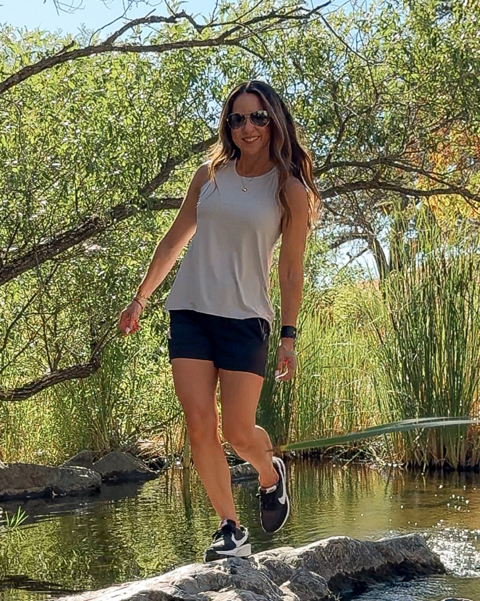 Athleta is having a flash sale and my favorite Trekkie is line is included!  The Trekkie  North Mid Rise Shorts. I’m 5’1”, 108lbs. I wear size 0. And the ease is tank is lightweight & breathable. I’m wearing an XS in in snowfall blue. @Athleta
#ad #Athleta #PowerOfShe 

#LTKSummerSales #LTKFitness #LTKActive