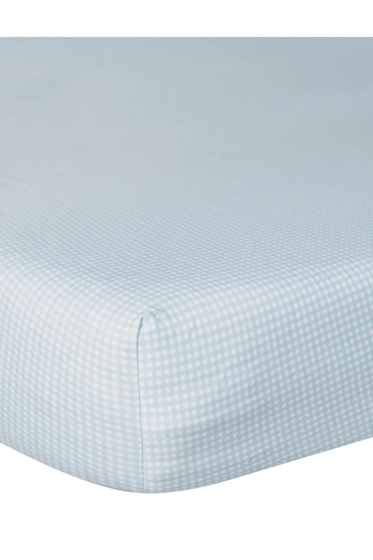 Blue Gingham Pima Crib Sheet | Loozieloo