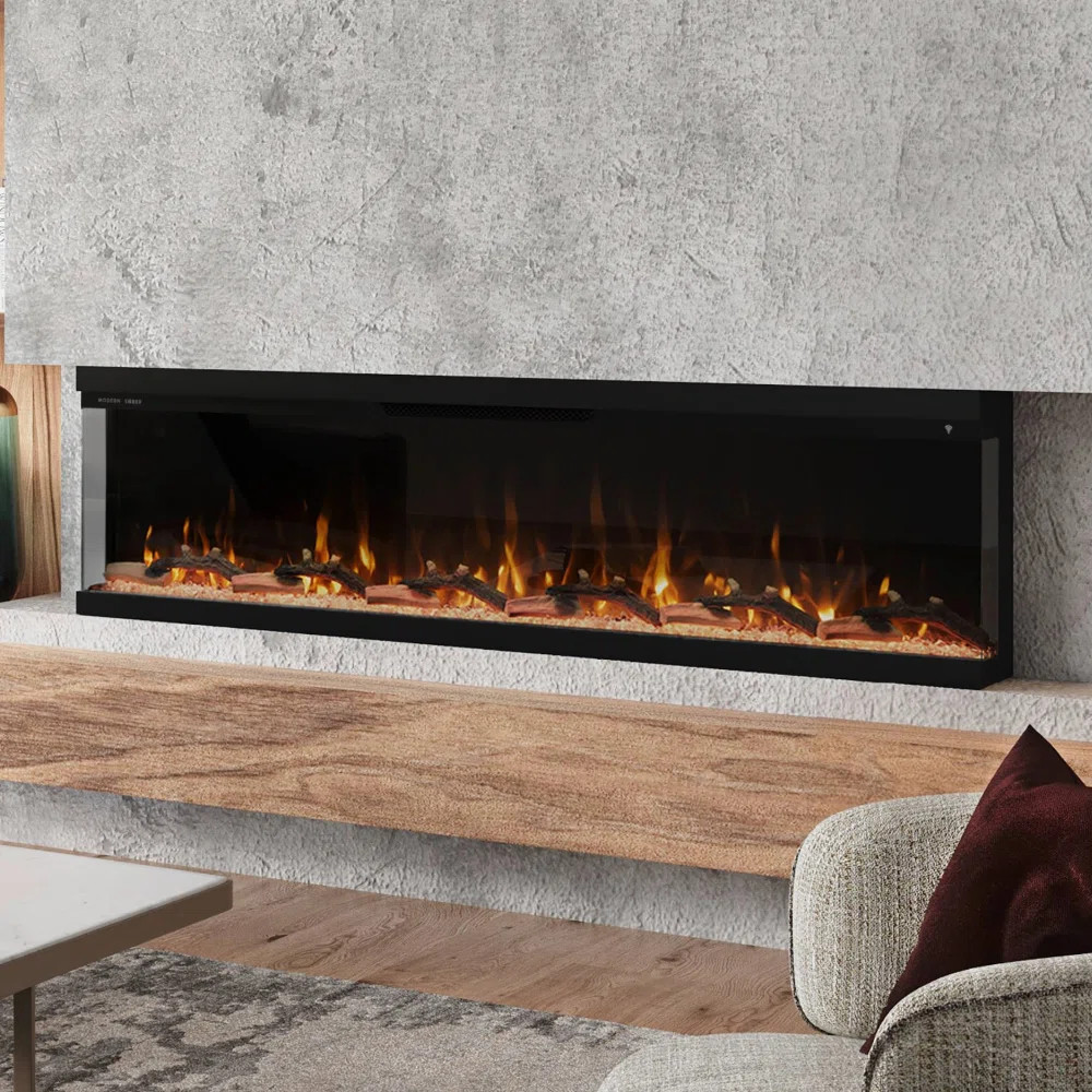 Modern Ember Aerus Skyline Linear Multi Sided Smart Electric Fireplace - Alexa & Google Asst | Wayfair North America