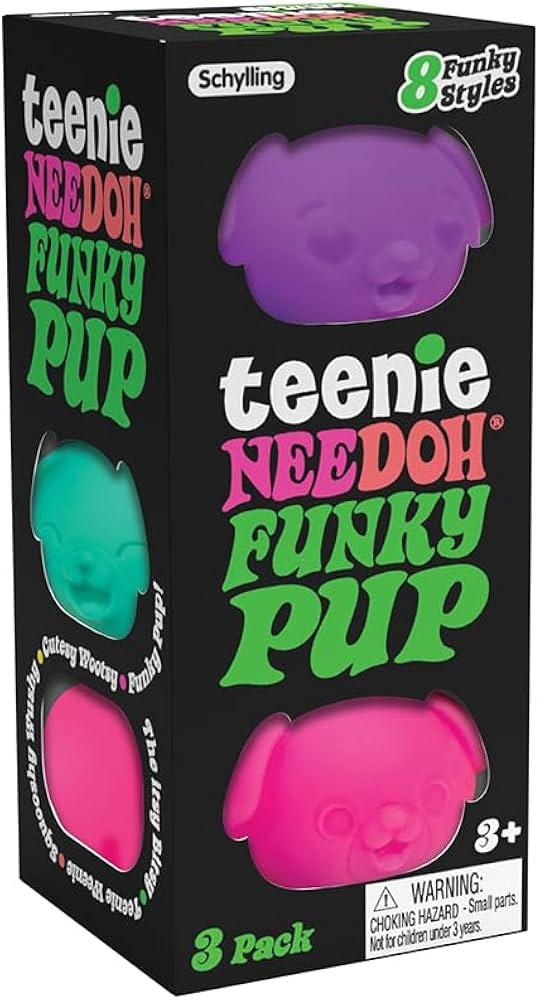Schylling NeeDoh Teenie Funky Pups - Sensory Squeeze Toy - Contains 3 Mini Groovy Globs - 1.5" Wi... | Amazon (US)