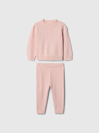 Baby Pointelle Puff-Sleeve Sweater Set | Gap (US)