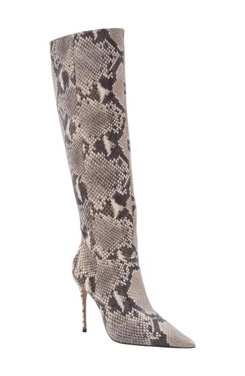 André Assous x Bre Tiesi Imani Leather Knee High Boot in Python Leather at Nordstrom, Size 11 | Nordstrom
