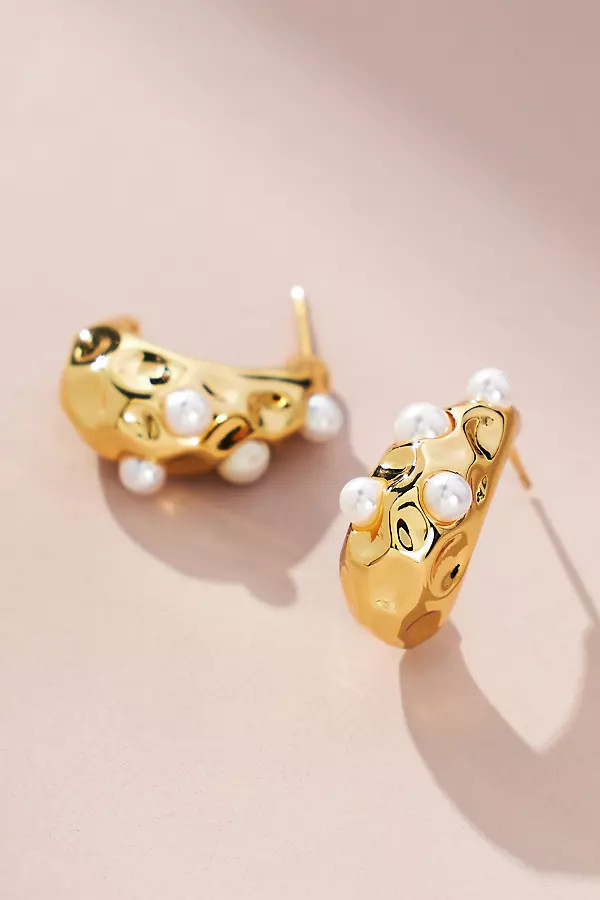 Molten Pearl Hoop Earrings | Anthropologie (US)
