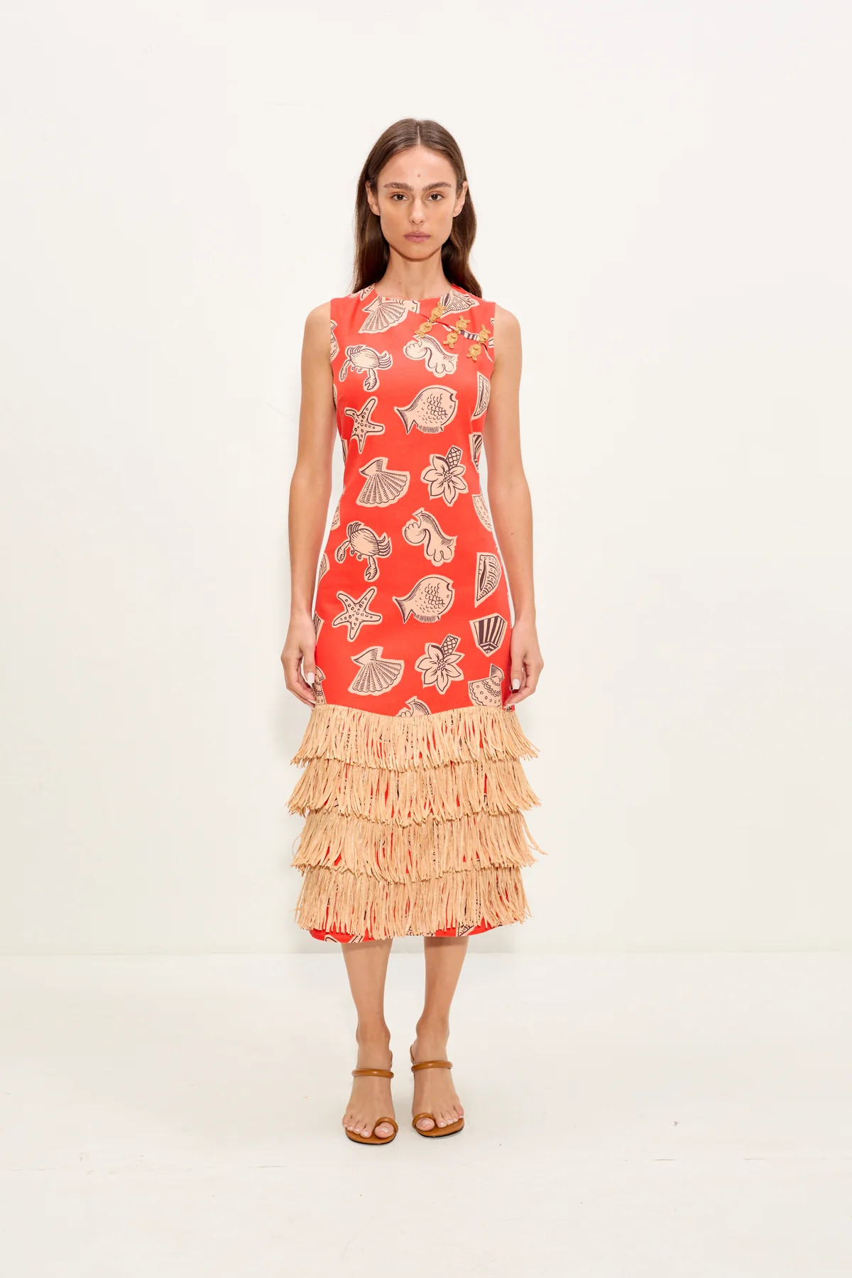 Jooni Linen Dress In Playful Sea Print | Simon Miller