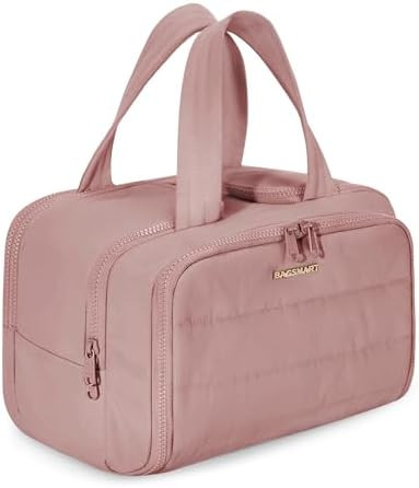 BAGSMART Travel Toiletry Bag, Lightweight Large Wide-open Travel Bag for Women, Puffy Cosmetic Ma... | Amazon (US)