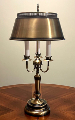 Matched Pair of Vintage Brass 28" Bouillotte Lamps Metal Shade Tole Table Lamp  | eBay | eBay US