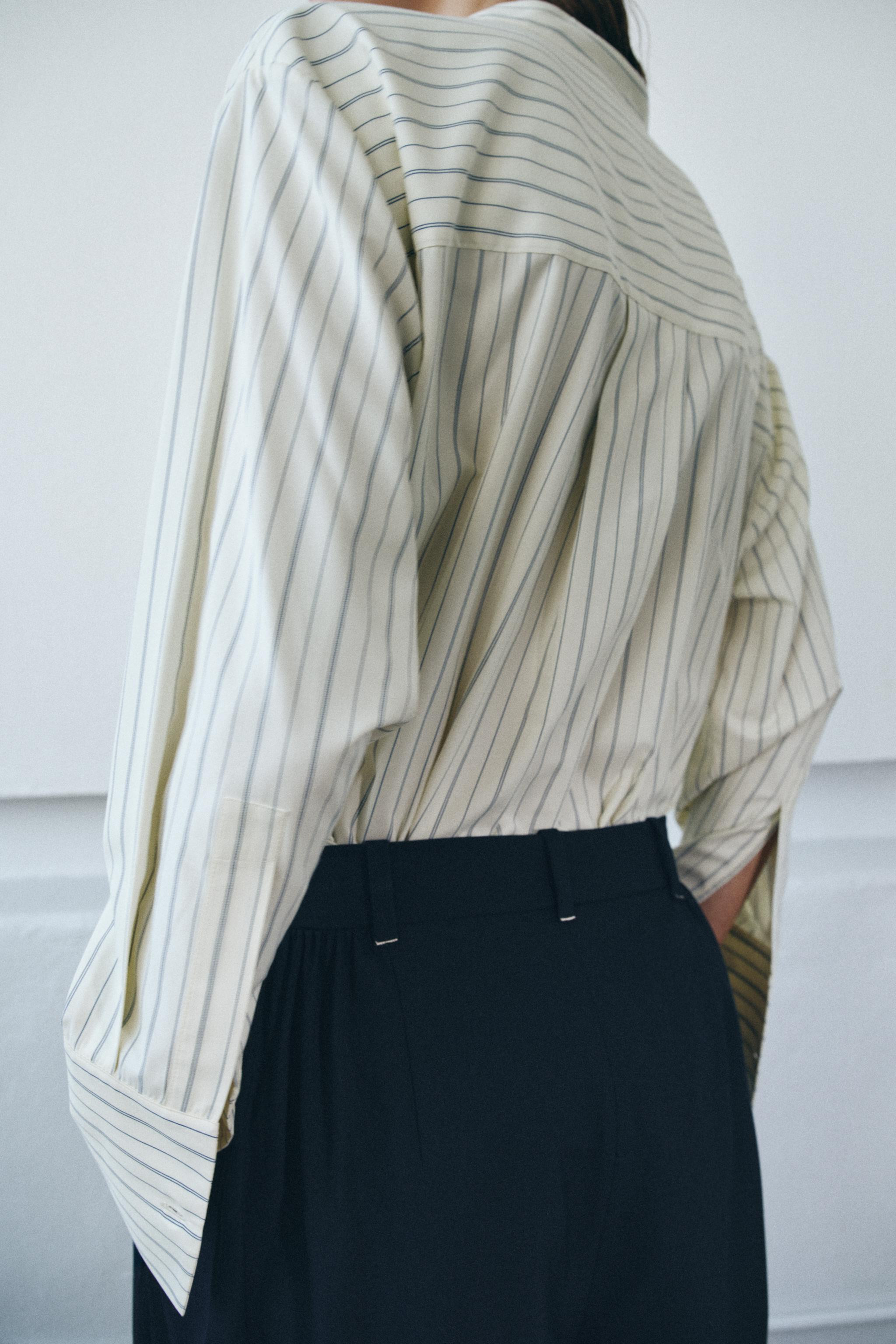 STRIPED MANDARIN COLLAR SHIRT ZW COLLECTION | Zara US