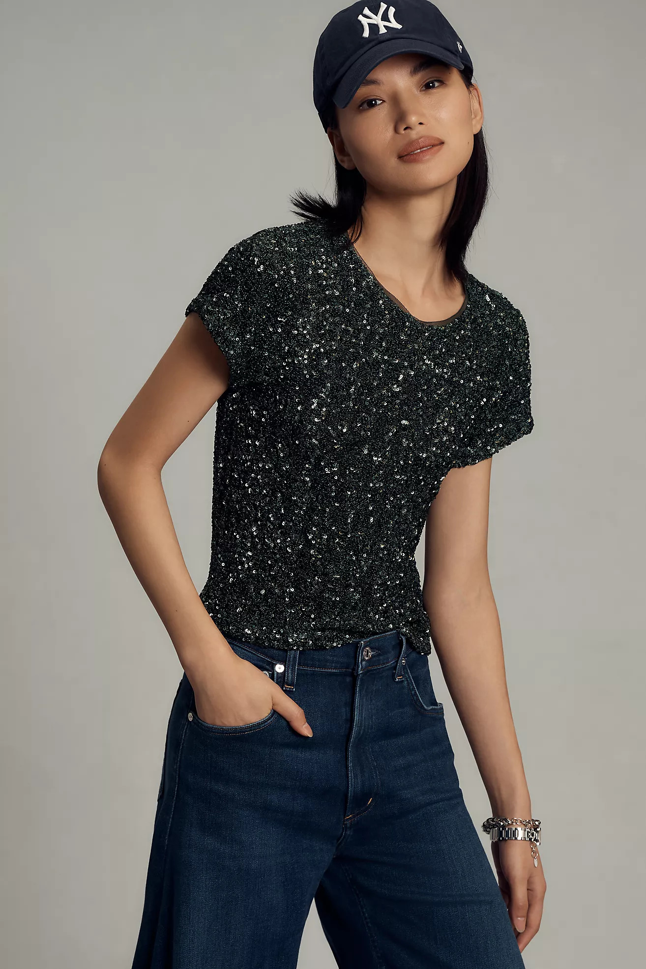 Maeve Sequin Tee | Anthropologie (US)