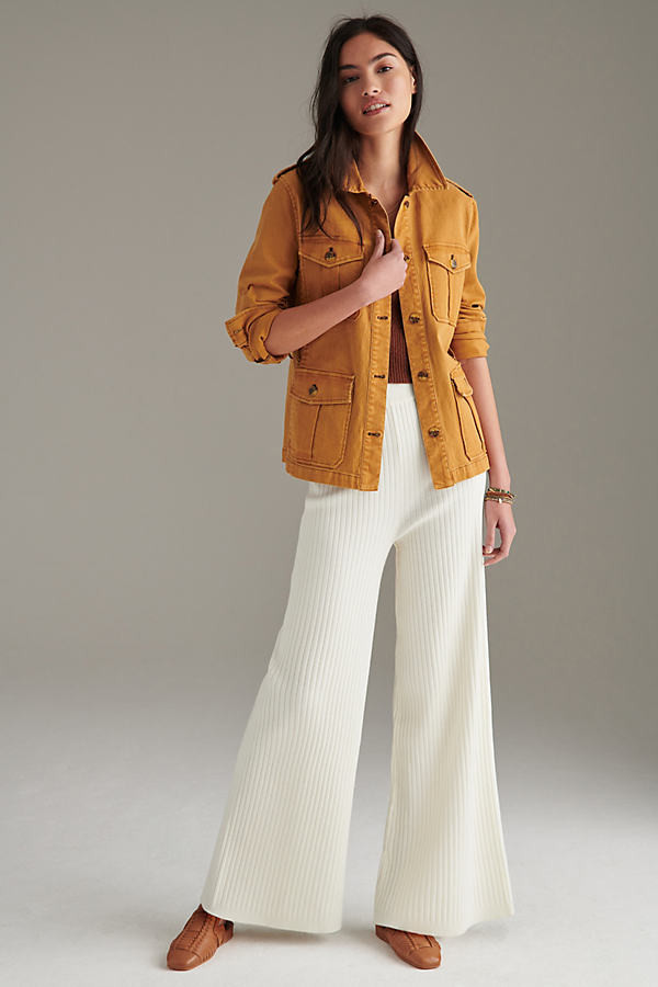 Kass Wide-Leg Sweater Pants By Flat White in White Size XS | Anthropologie (US)