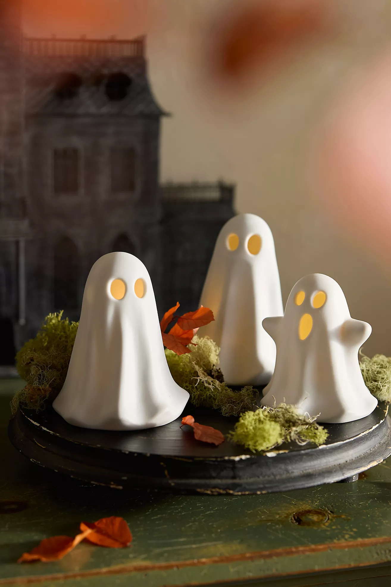 Ceramic LED Glowing Ghosts, Set of 3 | Anthropologie (US)