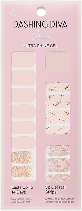 Dashing Diva Gloss Nail Strips - Crystal Clear - UV Free, Chip Resistant, Long Lasting Gel Sticke... | Amazon (US)