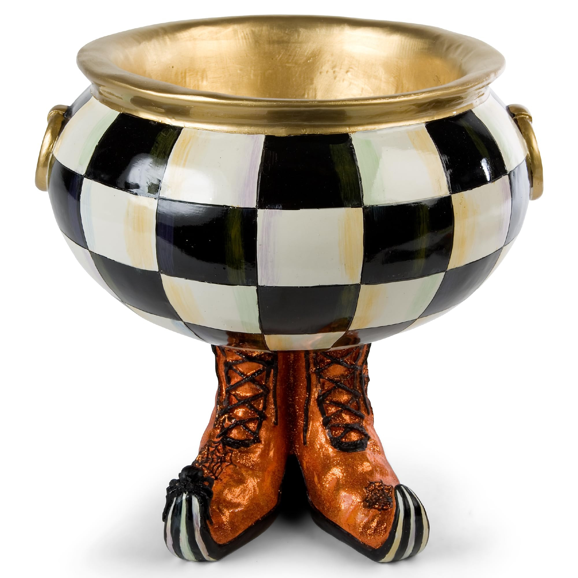 MACKENZIE-CHILDS Courtly Check Cauldron, Halloween Candy Bowl, Home Decor, 96 Ounce Bowl | Amazon (US)