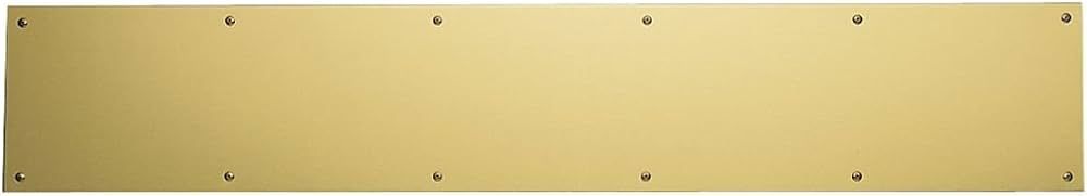 Baldwin 2000.0634 6 Inch x 34 Inch Solid Brass Kick Plate, Lifetime Polished Brass | Amazon (US)
