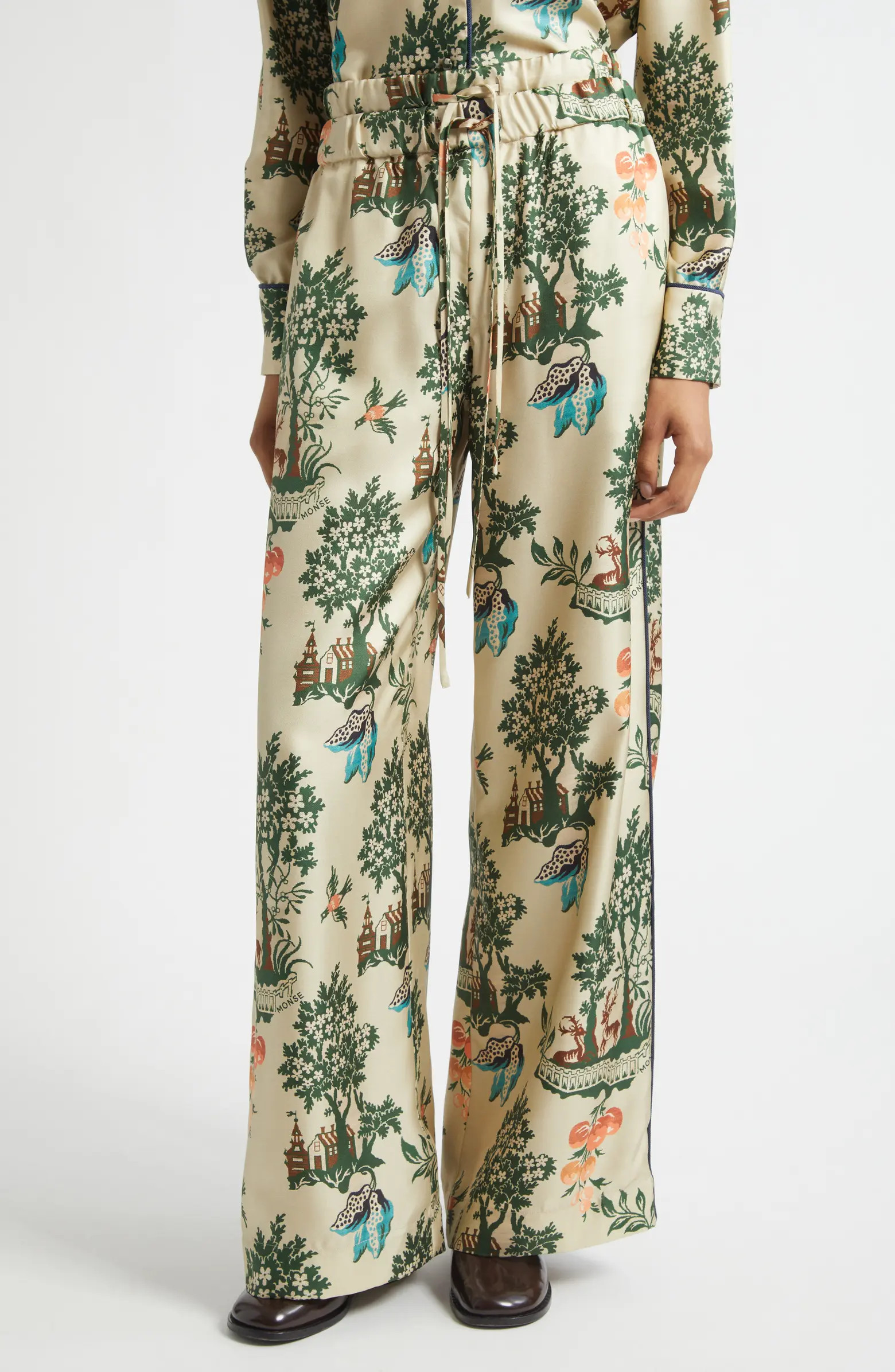 Double Waistband Silk Satin Pajama Pants | Nordstrom