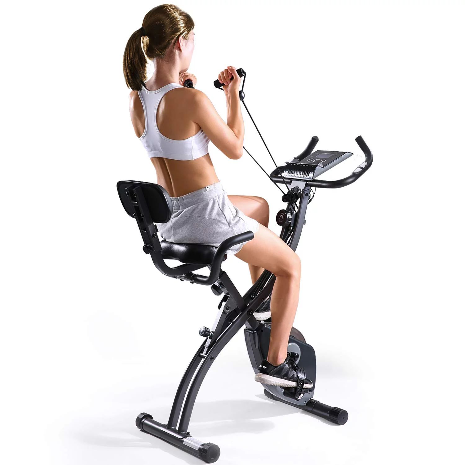 MaxKare Exercise Bike Folding Magnetic Stationary Bike Upright Slim Cycle Recumbent Exercise Bike... | Walmart (US)