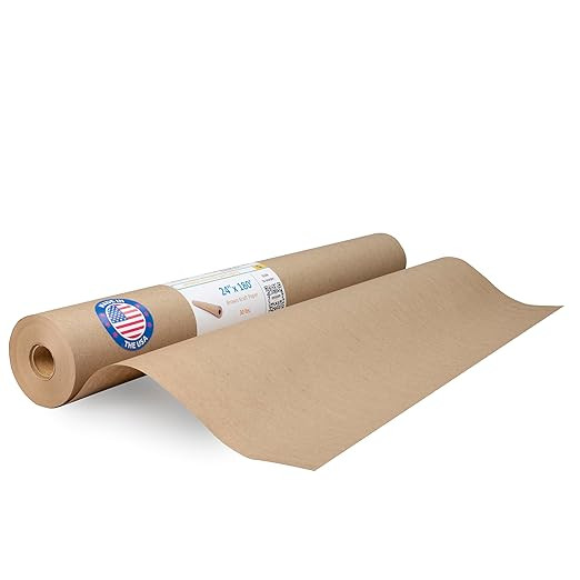 IDL Packaging 24" x 2160" (180 feet) - Brown Kraft Paper Roll - 30lb Thickness - Quality Paper fo... | Amazon (US)
