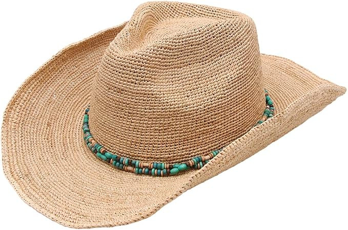 NAMANANA Raffia Straw Cowboy Hat,Women's Crocheted Summer Straw Hats, Classic Beach Sun Hats | Amazon (US)