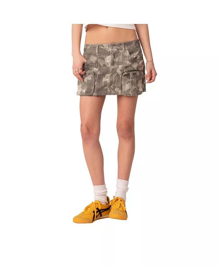 Edikted Women's Camouflage Low Waist Cargo Mini Skirt - Macy's | Macys (US)